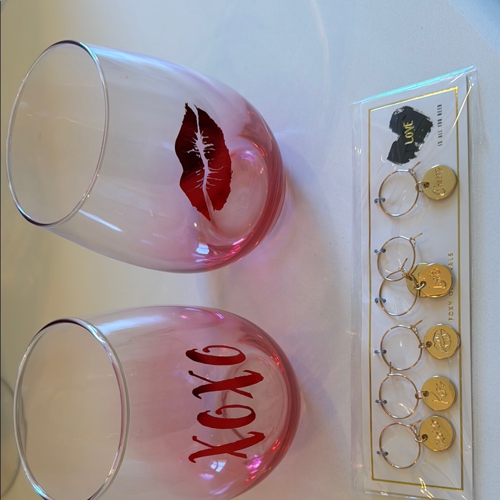 Fox Pink and Gold Bar Accessories Set
